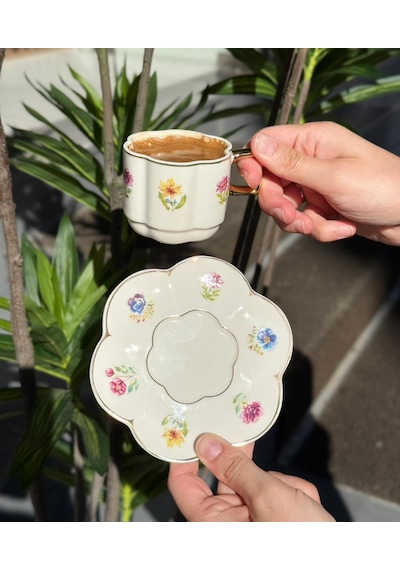 6lı Summer Kahve Fincanı Seti 90cc -5202 Çok Renkli