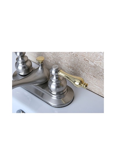 Kb609al Restorasyon 4 İnç Centerset Lavabo Bataryası, Fırçalanmış Nikel Ve Parlak Pirinç Genel