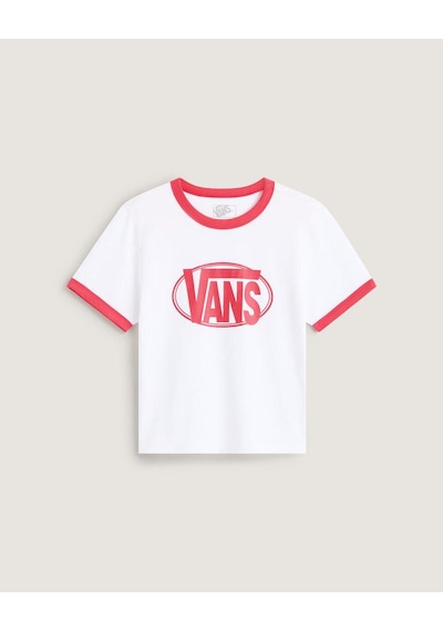 Vans W Center Chest Rınger Tee Kadın Tişört Vn000txswht1 Beyaz