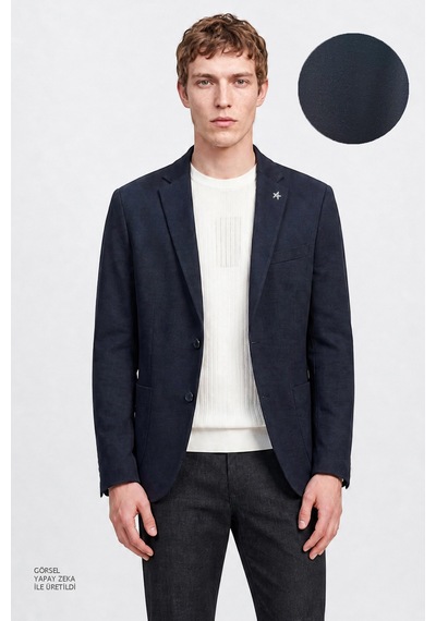 Altınyıldız Classıcs 360 Erkek Lacı Yünlü Slim Fit Dar Kesim Mono Yaka Torba Cepli Blazer Ceket