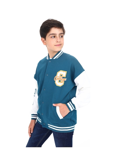 Toontoy Kids Toontoy Erkek Çocuk Baskılı Kolej Hırka Petrol Mavi