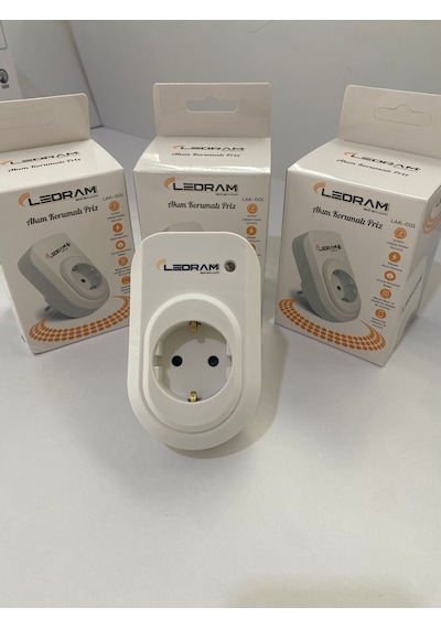 Uzmlight Ledram Faz Akım Koruma Özellikli Fiş Priz - 16a 250v 3500w - Çocuk Korumalı Özellikli - Durum Led Işıklı 0