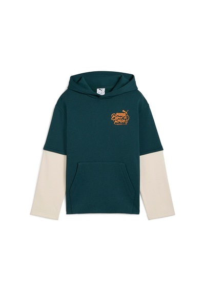 Puma Mid 90s Layered Çocuk Yeşil Kapüşonlu Sweatshirt Yeşil