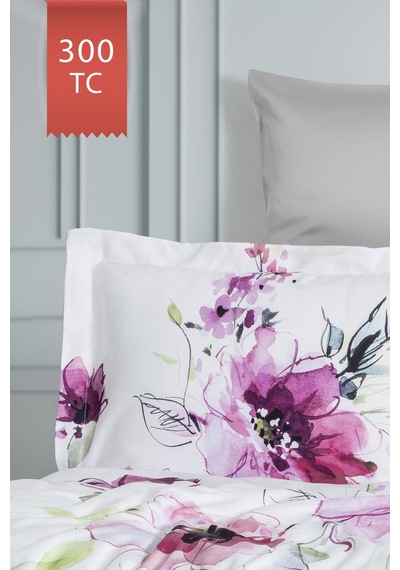 Varol Royal Saten 300tc Nevresim Takımı Çift Nevresimli Family Size - Verona Çok Renkli