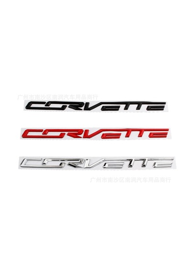 Chevrolet Corvette Bagaj Yazısı Kırmızı Renk Metal 3d İthal Arma