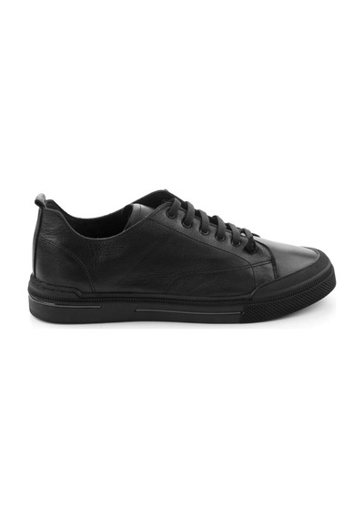 Bambi Siyah Hakiki Deri Erkek Sneaker E01585773443