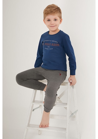 U.s. Polo Assn Shine 1890 Koyu Indigo Erkek Çocuk Uzun Kol Pijama Takım Koyu İndigo