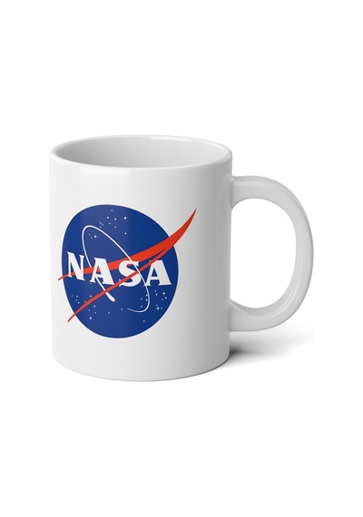 Nasa Logo Baskılı Premium Porselen Kupa Bardak-motto-hediye Beyaz