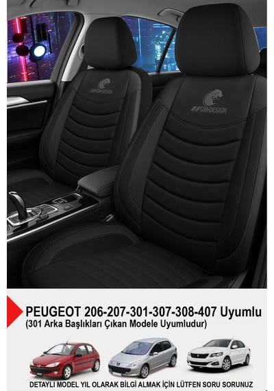 Naz Oto Panther Serisi Keten Kumaş Oto Koltuk Kılıfı Peugeot 206-207-208-306-307-407- Uyumlu