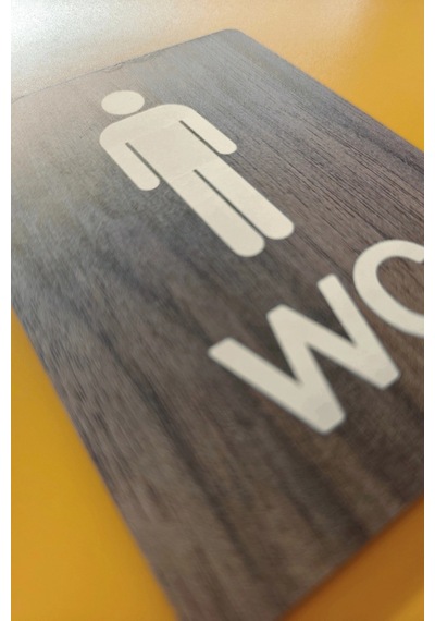 Kadın-erkek Wc Yönlendirme Levhası- İkili Set - Tesbih Ahşap