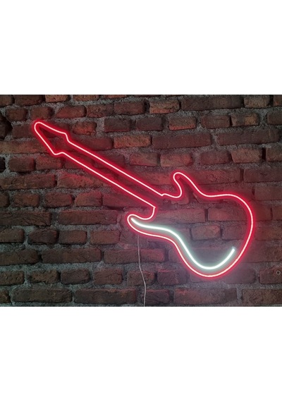 Gitar Neon Led Duvar Aydınaltması Renkli
