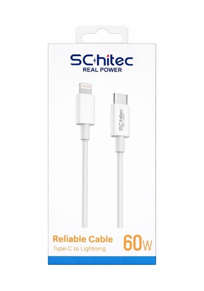 Schitec 60w Type-c To Lightning Data Ve Hızlı Şarj Kablosu Telefon, Apple Uyumlu iPad  Beyaz Sk003