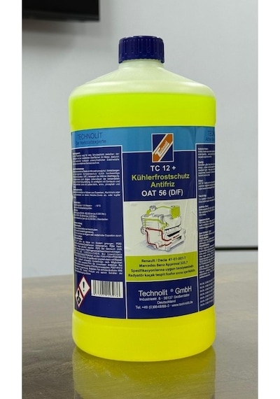 Fosforlu Yüksek Performaslı Oat Teknolojili Konsantre Saf Sarı Antifiriz -56 3l Sarı