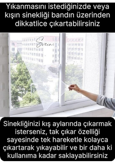 5 Adet Pratik Cam Pencere Kapı Uyumlu Çift Kanat Yırtılmaz Dayanıklı Kendinden Yapışkanlı Sineklik