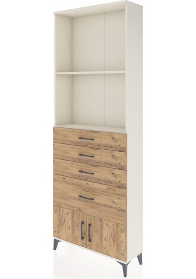 Arges Dolap 2 Raflı 4 Çekmeceli 2 Kapaklı 88x30x243 Aytaşı-çam Aytaşı
