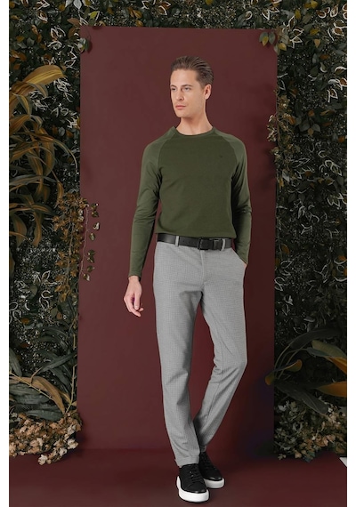 Efor P 1141 Slim Fit Gri Klasik Pantolon Gri