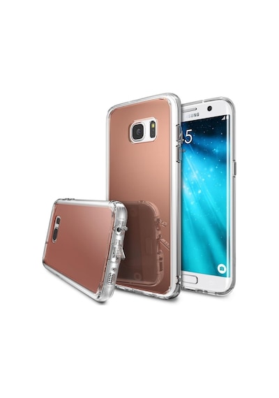 Ringke Mirror Fusion Galaxy S7 Edge İle Uyumlu Aynalı Kılıf Rose Gold
