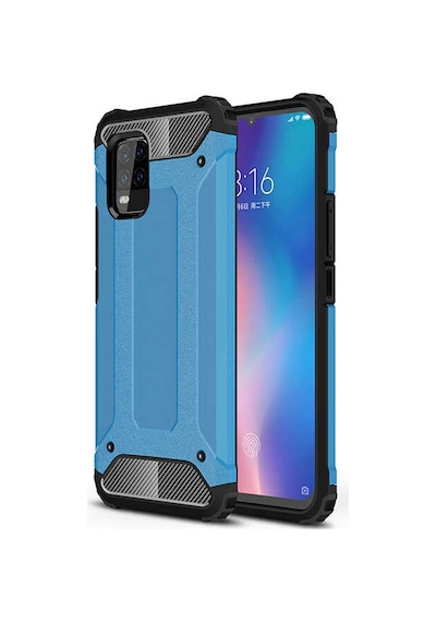 Noktaks - Mi 10 Lite Uyumlu - Kılıf Çift Katman Zırh Tank Crash Military Kapak - Mavi Mavi