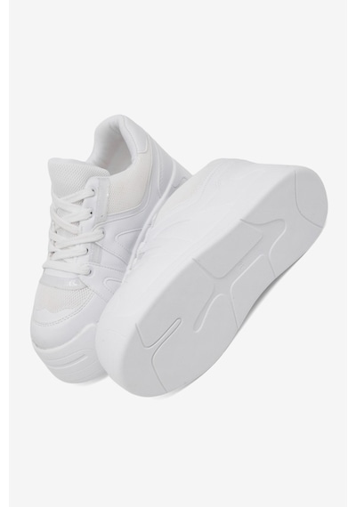 Tonny Black Yüksek Taban Rahat Bağcıklı Sneaker Kadın Beyaz Sneaker Tbklc020