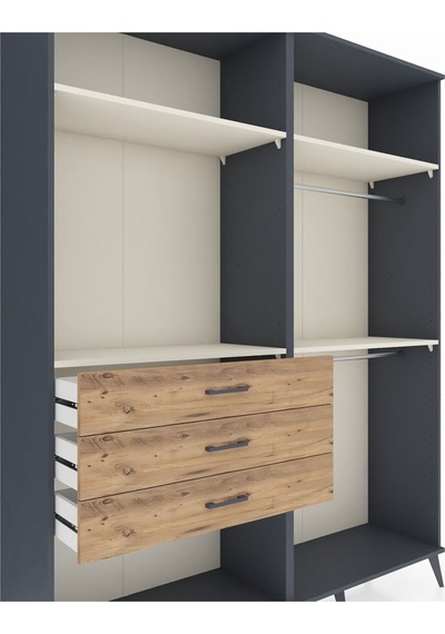 Hyperion Gardrop 4 Raflı 3 Çekmeceli 2 Askılı 176x44x221 Antrasit-aytaşı/çam Beyaz Hyperion Gardrop 4 Raflı 3 Çekmeceli 2 Askılı 176x44x221 Antrasit-aytaşı/çam Beyaz