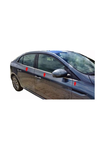 Renault Megane 4 2015-2020 P.Ç Krom Cam Çıtası 6 Parça