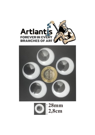 Oynar Göz Siyah 28 Mm 20 Li 1 Paket Oynayan Göz 28mm Hobi Tasarım Anasınıfı Kreş Etkinlik Elişi Genel