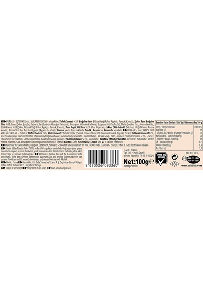 Burçak Sütlü Kremalı Yulaflı Bisküvi 100 G 4 Paketi