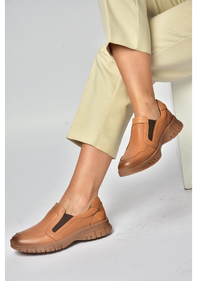Fox Shoes Z555560103 Taba Hakiki Deri Günlük Kadın Ayakkabı