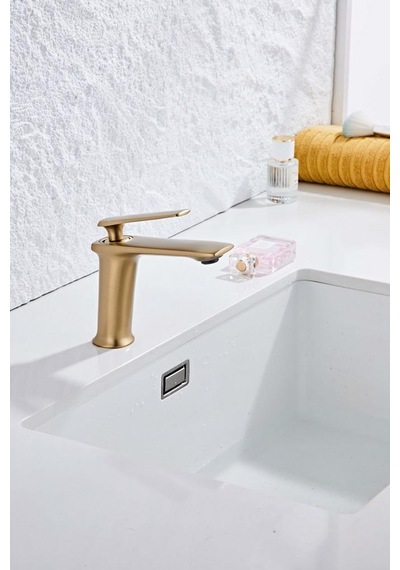 Forma Kısa Lavabo Bataryası Mat Pırınc-altın Mat Pirinç Altın