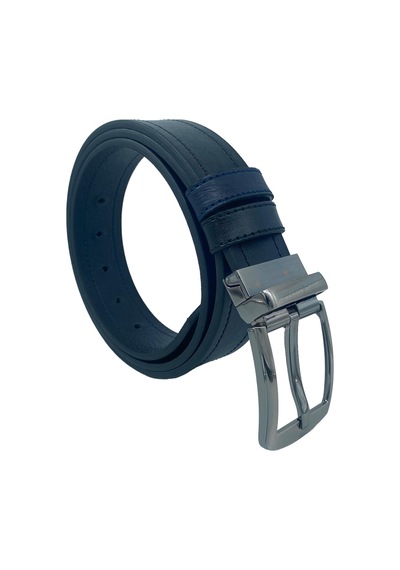Süzer Deri Lacivert / Siyah Çift Taraflı Suni Deri 4 Cm.lik Unisex Spor Kemer Lacivert