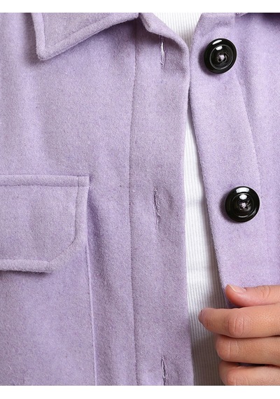 Lcw Vision Lila Oversize Kadın Gömlek Ceket