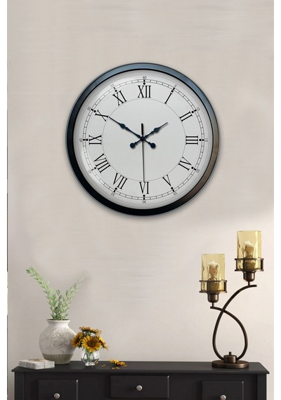 40 Cm Siyah Metal Retro Duvar Saati