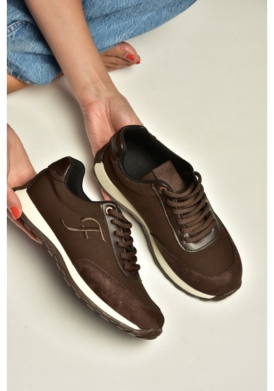 Fox Shoes Z973541804 Kahverengi Kumaş Kadın Spor Ayakkabı Sneakers