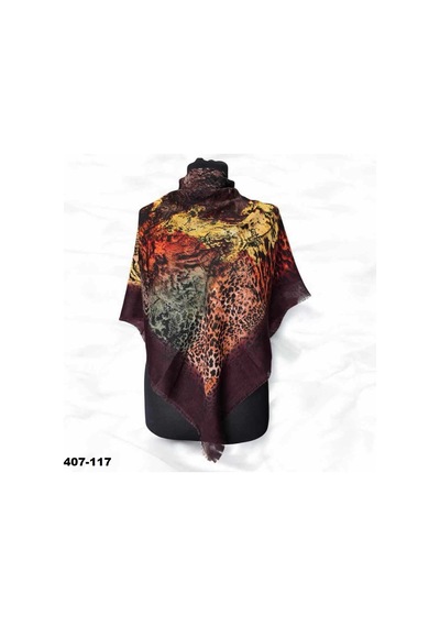 Soft İpek Desenli Flamlı Kotton Eşarp 407-117 Çok Renkli