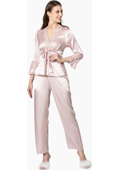 Ang Butik Kadın Pierre Cardin 6025 Kısa Gecelikli 6'lı Set Takımı pudra