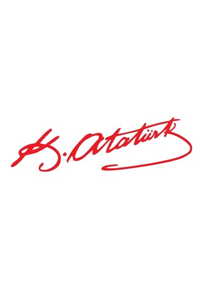 Mustafa Kemal Atatürk İmzalı Mini Sticker Etiket Modeli 12cm