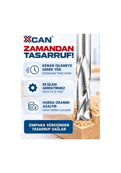 Kompresyon Spiral Freze Ucu Ø6 Mm 6 Mm Şaft 22 Mm Kesim