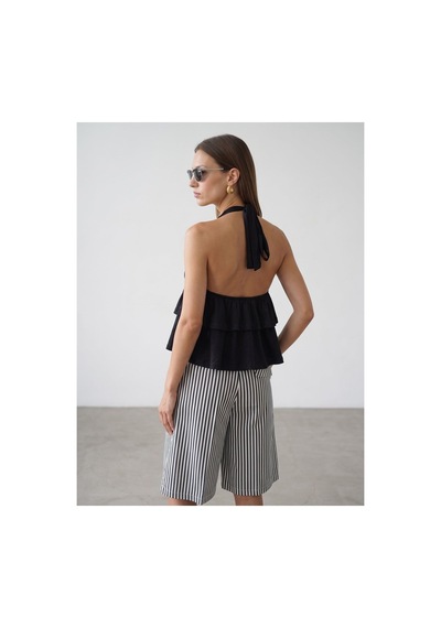 Dilvin 33017 Lyocell Halter Top-siyah-16459