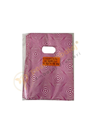 Pembe Sonsuzluk Desenli Hediyelik Poşet 10x15 Cm