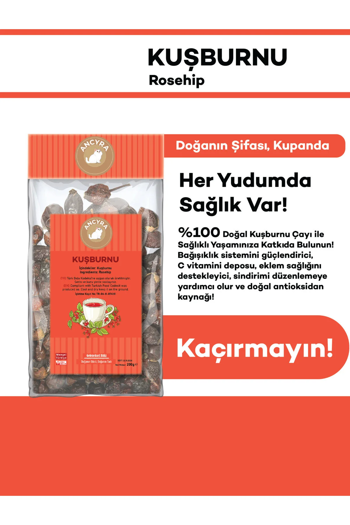 Kuşburnu Çayı Rosehip Tea 200g