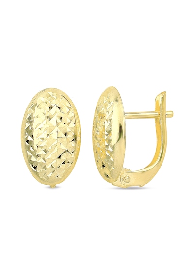 Fantezi Oval Altın Küpe