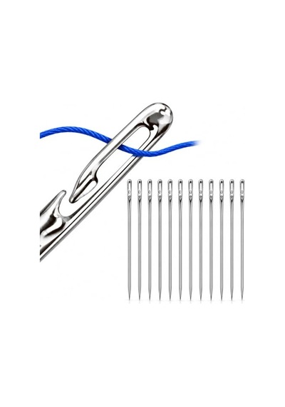 Kyro Tech 12 Adet Kolay İplik Geçirilebilir Dikiş İğnesi, Yandan Açık Kendinden İplik Geçirmeli İğne Seti, Paslanmaz Çelik El Dikiş İğneleri, Yaşlılar Ve Görme Zorluğu Olanlar İçin Pratik Dikiş, Nakış