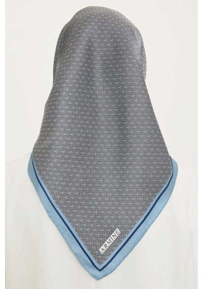 Armine İpek Eşarp Nostalji - 8733-38 Mavi Twill Mavi