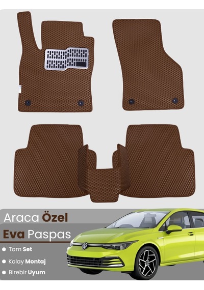 Volkswagen Golf 8 2019-2023 Uyumlu Eva Paspas Tam Set Oto Paspas,araca Özel,su Geçirmez 728