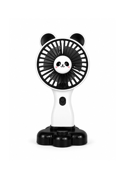 Iconic Tech Ayıcıklı Mini El Fanı Usb Şarjlı 3 Kademeli Taşınabilir Handheld Fan Siyah