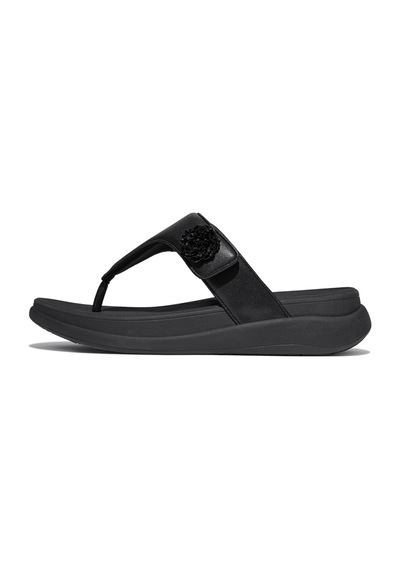Roncato 090 All Black Sandalet Kadın Diğer Iw4-090 /675 Fitflop F-mode Go Beadie-button Adjustable Toe-post Siyah
