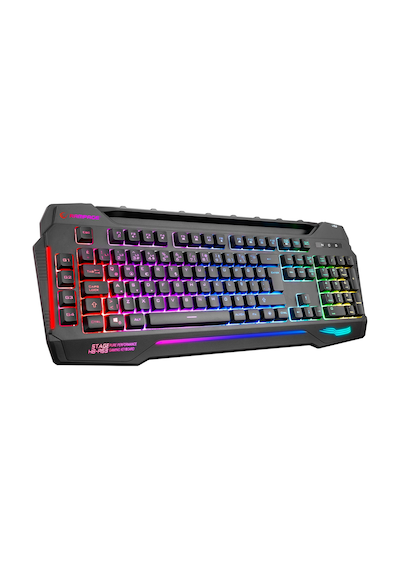 Rampage KB-R63 STAGE Usb Kablolu RGB Işıklı 4 Makrolu Ses Mik Çıkışlı Oyuncu Q Klavye