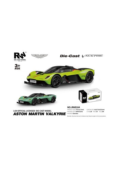 Rw8164 1:64 Aston Marton Valkyrıe Çek Bır.ara Metal Model Araba