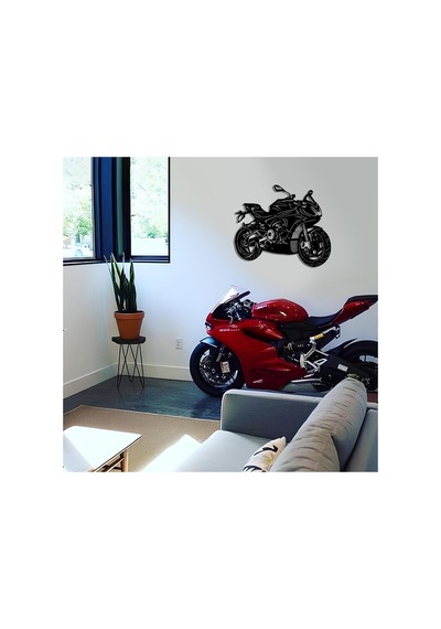 Led Işıklı Motor Dekoratif Tablo Duvar Dekorlu Gece Lambası Kırmızı - 743250974 Kırmızı