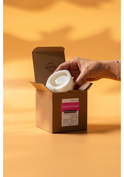 Rufus Concept Tavşan Tealight Silikon Mumluk Kalıbı Beyaz